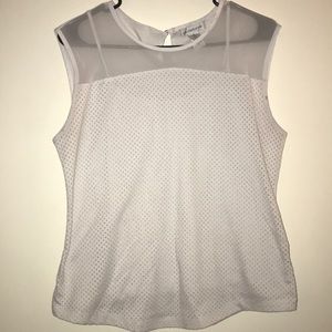 White sleeveless shirt